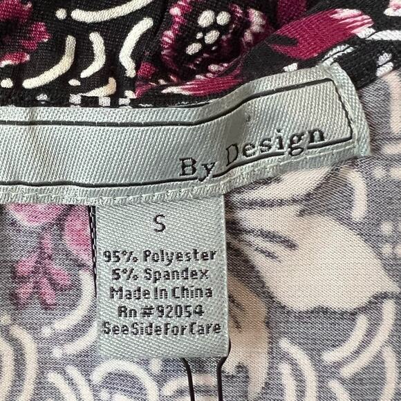 By Design blouse with neck tie option Sleeveless Sz Small Purple Black NWT - Picture 4 of 8